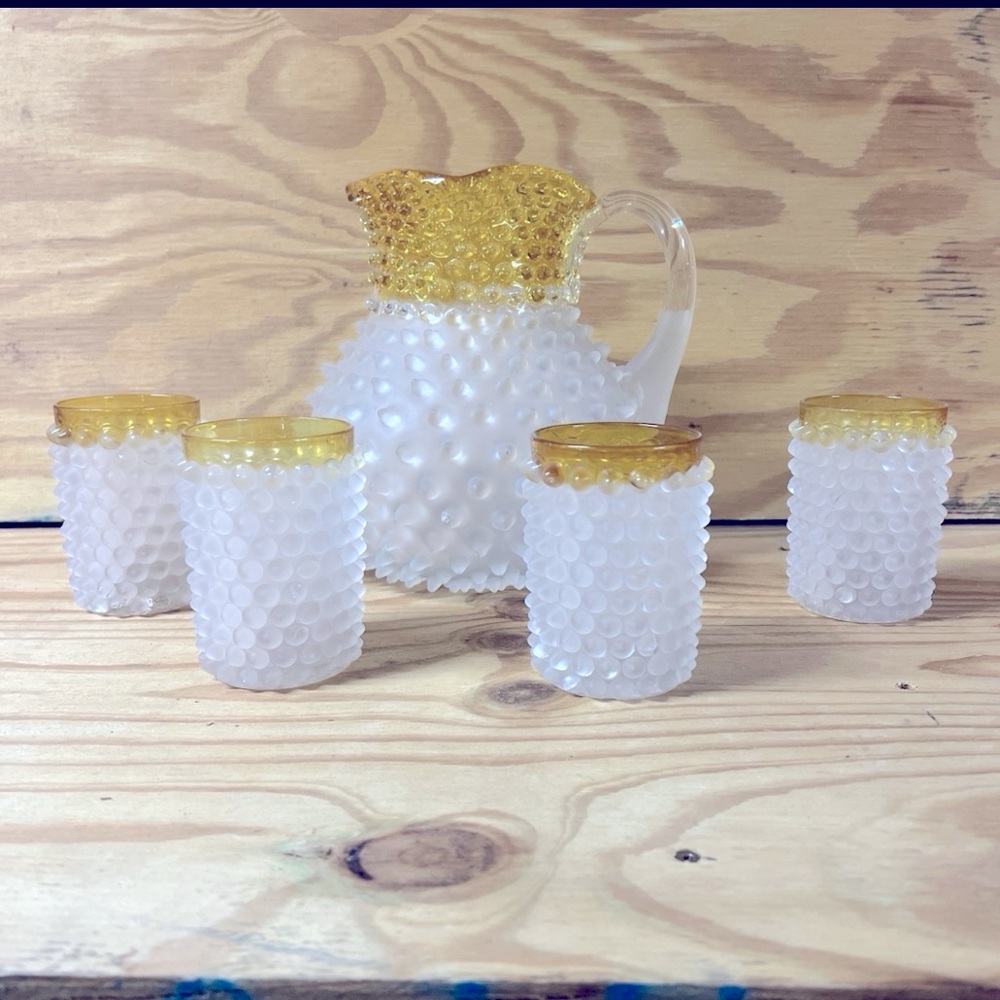 Vintage Water Pitcher and Goblets